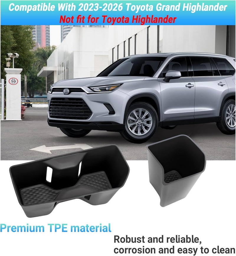 Sinminou Center Console Cup Holder Compatible with 2024-2026 Toyota Grand Highlander Interior Accessories, Silicone Gear Shift Panel Storage Box and Double Cup Holder - Image 2
